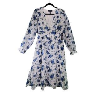 Modcloth Blue Floral Midi Dress